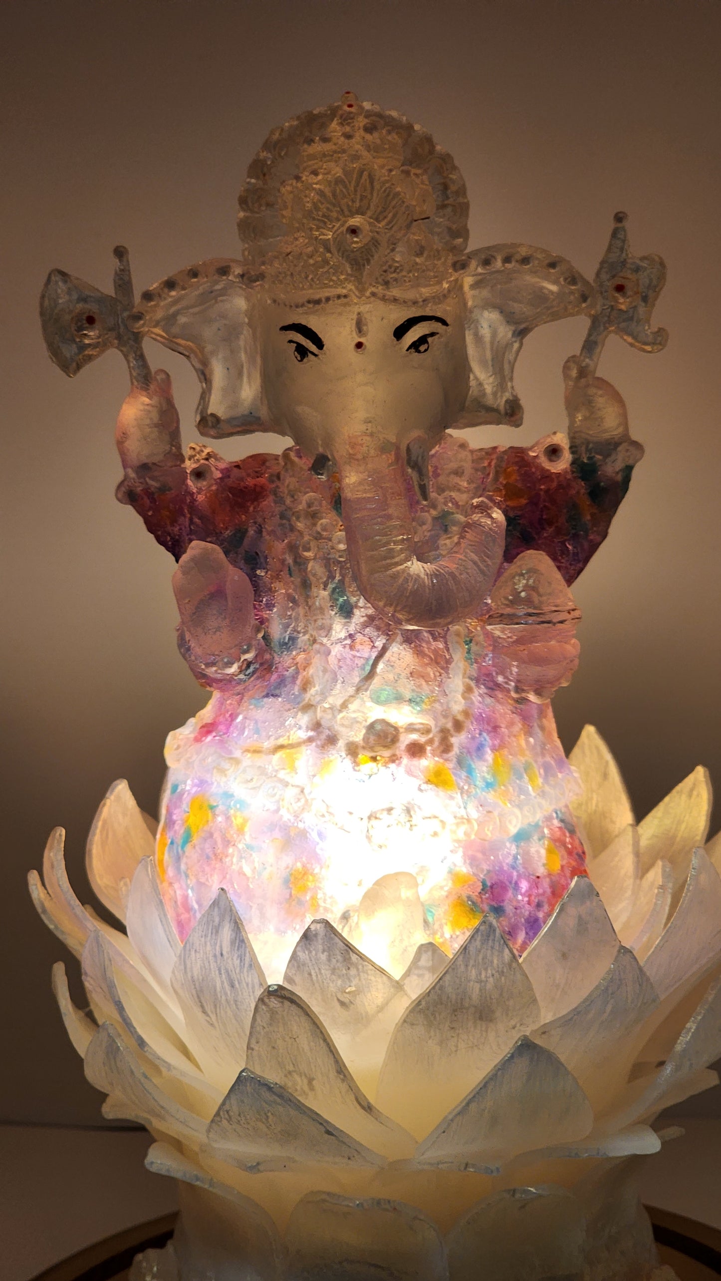 Ganesh on white Lotus