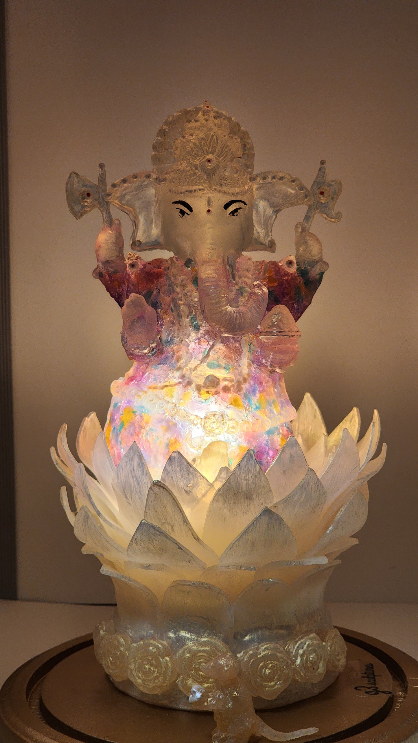 Ganesh on white Lotus